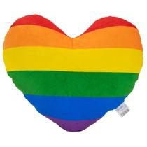 Almofada Coração Arco-Íris Pelúcia 46 Cm
