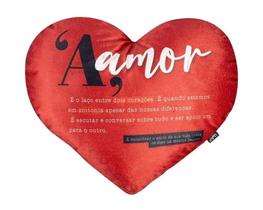 Almofada coração com porta foto - dicionario do amor - uatt