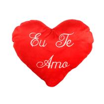 Almofada Coração de Pelúcia 38 CM, Bordada Eu Te Amo, Dia das Mães, super macia Almofada Coração de Pelúcia 38 CM, Bordada Eu Te Amo, Dia das Mães, super macia