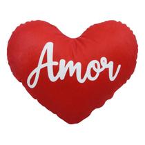 Almofada Coração Frases Amor Vermelha 45cm x 30cm