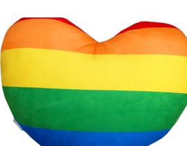 Almofada Coração Love Arco-íris Colorido Bandeira Do Lgbt+