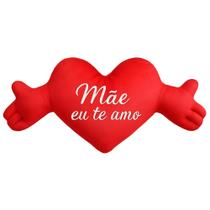Almofada Coração "MÃE EU TE AMO" Presente Especial e Afetuoso 40x20 A.