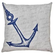 Almofada Coral Estrela Concha Cavalo Timão Âncora Linho 45cm