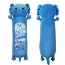 Almofada corporal de pelúcia Axolotl HAIJUNYA 91 cm, brinquedo macio azul