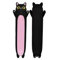 Almofada corporal de pelúcia Cuddle Paws Black Cat para crianças 120 cm Almofada corporal de pelúcia Cuddle Paws Black Cat para crianças 120 cm