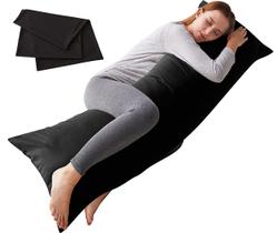 Almofada corporal ELNIDO QUEEN Almofada de cama longa macia 20x54 polegadas preta Almofada corporal ELNIDO QUEEN Almofada de cama longa macia 20x54 polegadas preta