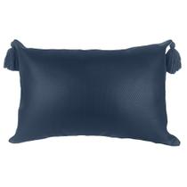 Almofada Couro Snake Azul Dupla Face Com Pingente 40X60cm - Decortextil Almofada Couro Snake Azul Dupla Face Com Pingente 40X60cm - Decortextil