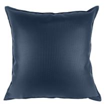 Almofada Couro Snake Azul Lisa Com Borda 52X52cm - Decortextil