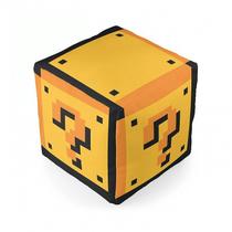 Almofada Cubo - Bloco Secreto Amarelo - Super Mário (27 x 27 x 27cm) - Fabrica Geek