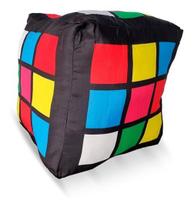 Almofada Cubo Magico Rubik Decoração Geek - Preto - Liso
