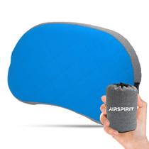 Almofada de acampamento inflável AIRSPIRIT com capa lavável azul