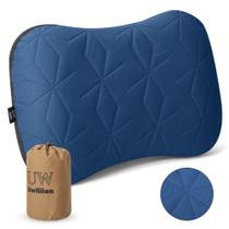 Almofada de acampamento UWILLION ultraleve inflável lavável azul Almofada de acampamento UWILLION ultraleve inflável lavável azul