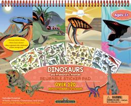 Almofada de adesivos reutilizável, recursos criados por professores, dinossauros