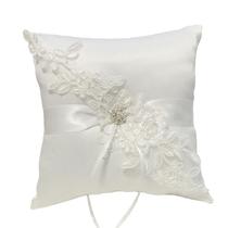Almofada de aliança de casamento Creative Lace White Poliéster 18x18cm