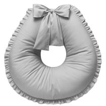 Almofada de Amamentação Babado cinza extra grande gêmeos