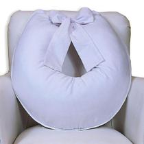 Almofada De amamentação C/ Laço Piquet Branco 100% algodão - Laura Baby