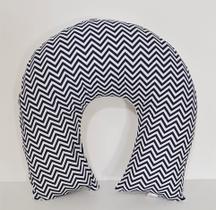 Almofada de Amamentação Com Zíper Chevron Azul Marinho