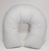 Almofada de Amamentação Com Zíper Chevron Cinza