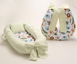 Almofada De Amamentação + Ninho Redutor De Berço Bebê Menino