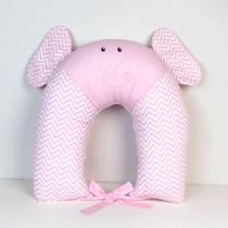 Almofada de Amamentação Para Bebê Savana Elefante Rosa Bordada 01 Peça - Happy Baby