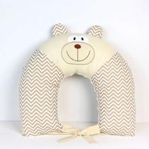 Almofada de Amamentação Para Bebê Savana Urso Bege Bordada 01 Peça