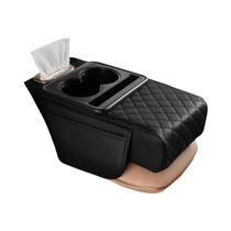 Almofada De Apoio De Braço Para Carro Em Couro PU Com 2 Suportes Para Copos, Capa De Almofada Para Almofada De Apoio De Braço Para Carro Em Couro PU Com 2 Suportes Para Copos, Capa De Almofada Para