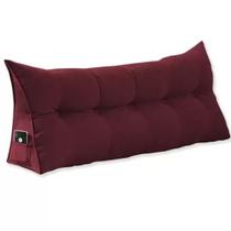 Almofada de Apoio Para Encosto de Cabeceira Mel Solteiro 90 cm Suede Vermelho Bordo - DL Decor