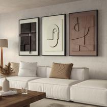 Almofada de arte de parede 3D texturizada emoldurada abstrata 90x60cm 3 peças
