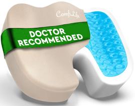 Almofada de assento ComfiLife Premium em gel e espuma viscoelástica bege