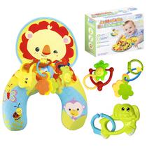Almofada De Atividades Baby Com Chocalhos Coloridos Educativos Para Estimular Coordenação