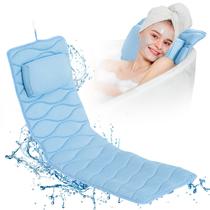 Almofada de banho de corpo inteiro OMYSTYLE para banheira com saco de lavar roupa azul
