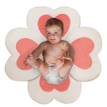 Almofada de banho para bebê - flor rosa