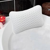 Almofada de banho Rasenoo com apoio para o pescoço e ventosas, branca