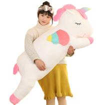 Almofada de bichos de pelúcia hitoshe Giant Unicorn 130 cm branca