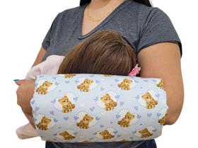 Almofada De Braço Para Amamentação Colo Multiuso Para Bebê Apoio De Amamentar - Carinhoso Azul - Mainha Baby