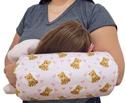 Almofada De Braço Para Amamentação Colo Multiuso Para Bebê Apoio De Amamentar - Carinhoso Rosa - Mainha Baby