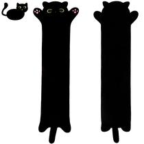 Almofada de brinquedo de pelúcia MIAOHAHA Long Plush Black Cat 70 cm para crianças