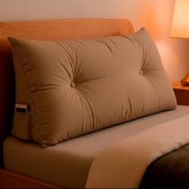 Almofada de Cabeceira Encosto Apoio para Lombar com Bolso Lateral 90x50x20 BF Colchões