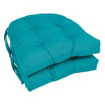 Almofada de cadeira Blazing Needles Twill, encosto arredondado, azul aqua Almofada de cadeira Blazing Needles Twill, encosto arredondado, azul aqua