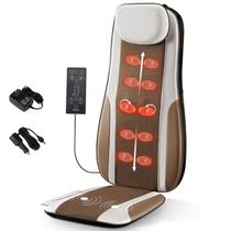 Almofada de cadeira de massageador de costas Shiatsu com calor, 2 motores de vibração