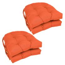 Almofada de cadeira redonda Pillow Blazing Needles de 40 cm, pacote com 4 unidades de tangerina Almofada de cadeira redonda Pillow Blazing Needles de 40 cm, pacote com 4 unidades de tangerina