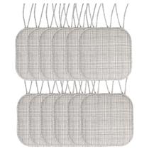 Almofada de cadeira Sweet Home Collection, almofadas de espuma viscoelástica com gravatas, padrão de favo de mel, antiderrapante, capa de assento redonda quadrada de 16" x 16", pacote com 12, pacote com 4 Aria Silver/Cream Almofada de cadeira Sweet Home Collection, almofadas de espuma viscoelástica com gravatas, padrão de favo de mel, antiderrapante, capa de assento redonda quadrada de 16" x 16", pacote com 12, pacote com 4 Aria Silver/Cream