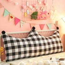 Almofada de Cama Cabeceira Box Baú Solteirão Viúva Cheia Tumblr Pallets Leitura Encosto Xadrez Preto Branco