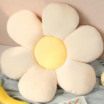 Almofada de chão de flores OUKEYI Almofada em forma de margarida 50x50cm branca