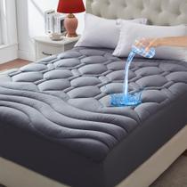 Almofada de colchão Elven Home King Size impermeável cinza