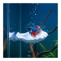 Almofada de concha Betta Fish Hammock ELIRAR para aquário Betta azul Almofada de concha Betta Fish Hammock ELIRAR para aquário Betta azul