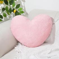 Almofada de coração Mepherl Pink Faux Rabbit Fur 35x45cm para meninas