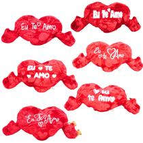 Almofada de Coracao pelucia com Braco 30 cm Frase Eu te Amo mãe dia dos namorados Almofada de Coracao pelucia com Braco 30 cm Frase Eu te Amo mãe dia dos namorados