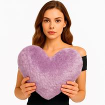 Almofada de Coração Pelúcia Pelo Curto Lilás Para Decoração Novadecora Almofada de Coração Pelúcia Pelo Curto Lilás Para Decoração Novadecora