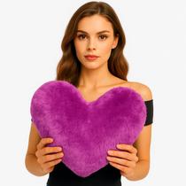 Almofada de Coração Pelúcia Pelo Curto Roxo Para Decoração Novadecora Almofada de Coração Pelúcia Pelo Curto Roxo Para Decoração Novadecora